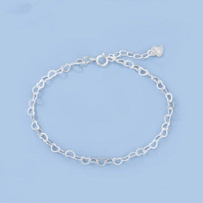 S925 Silver Heart Bracelet Simple Temperament Heart-shaped